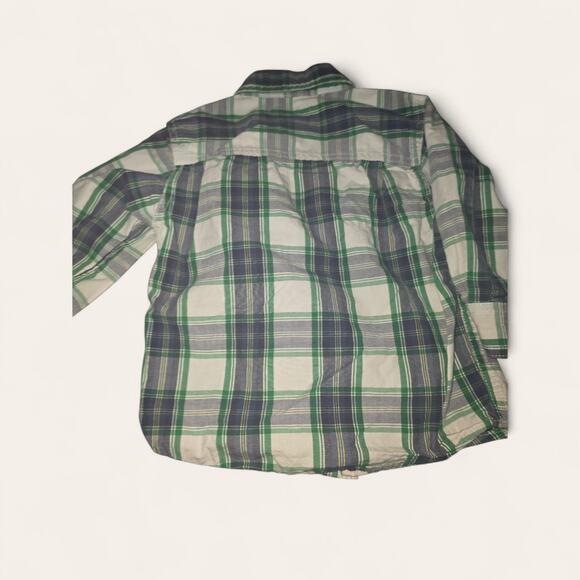 Oshkosh Green Plaid Button Down Shirt Size 24 Months - Picture 5 of 5